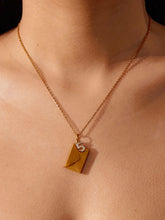 wearing Custom Love U Envelope Necklace